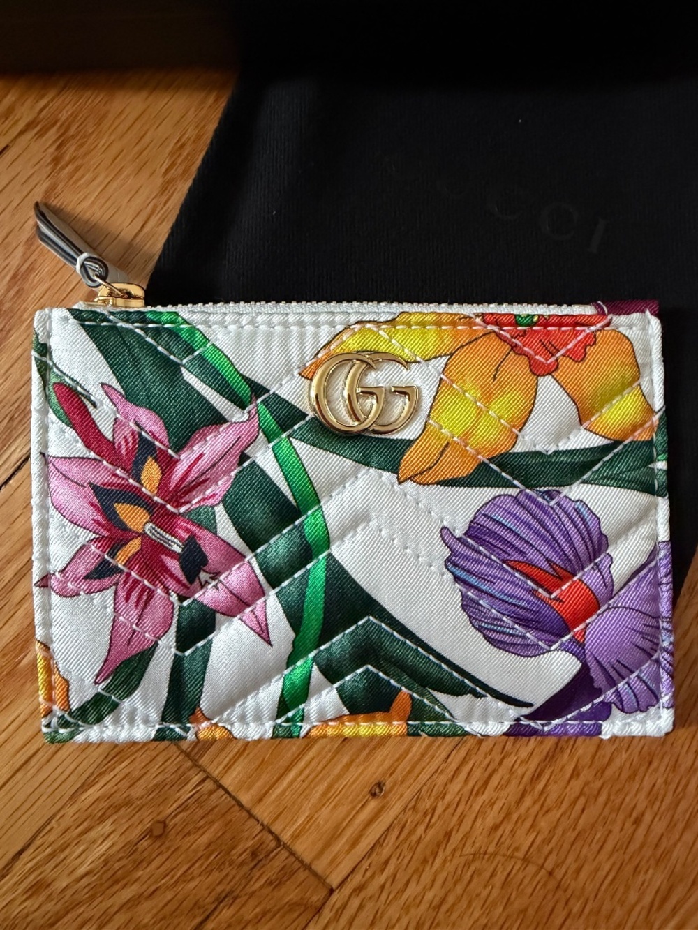 Gucci GG Marmont Flora zip key pouch